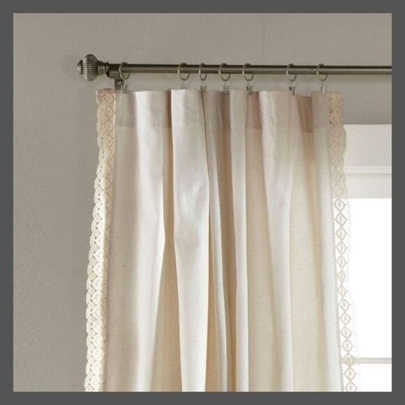 Lush Decor - 108"x54" Rosalie Rod Pocket Light Filtering Window Ivory - Picture 2 of 4